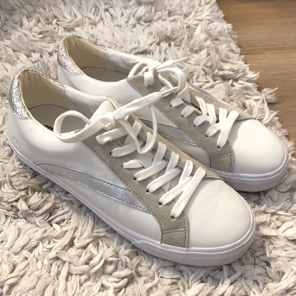Madewell Low Top Women’s Cloud Sneakers in White / Silver (7.5)